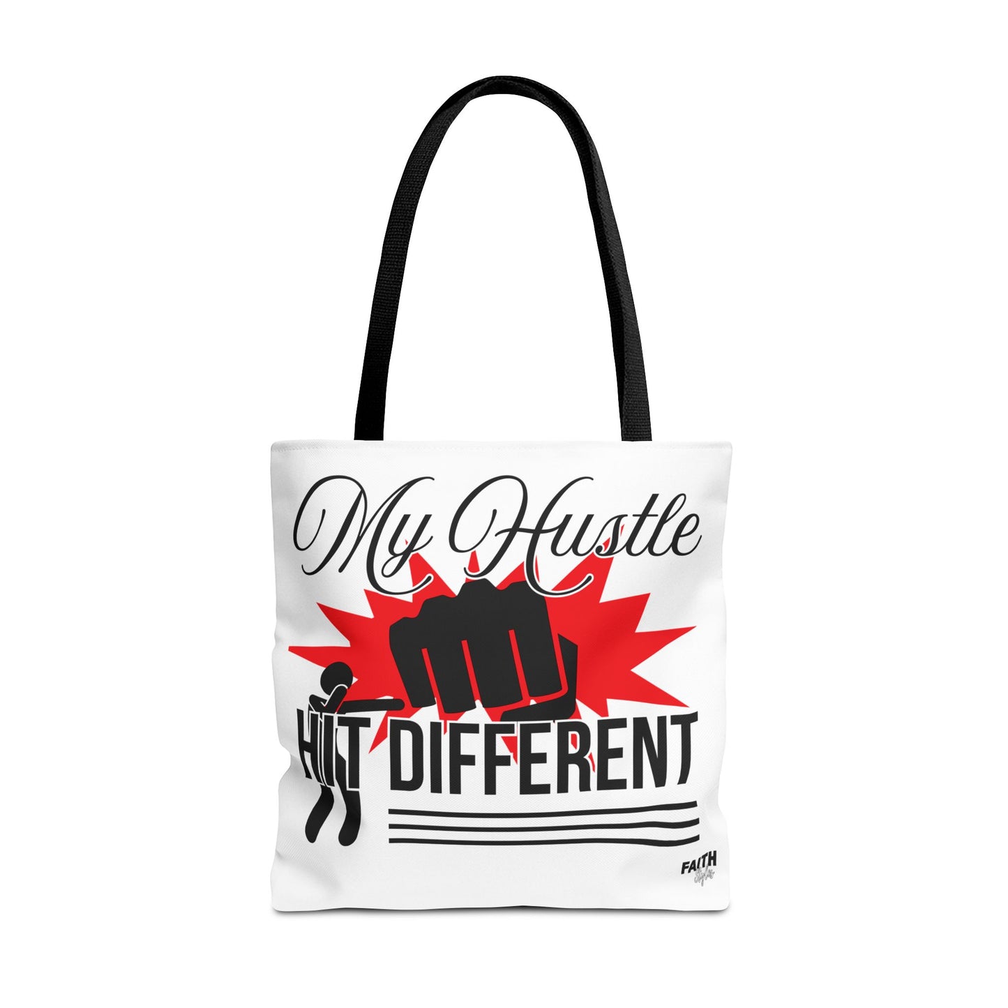 FaithStyles Motivational 'My Hustle, Hit Different' Graphic Tote Bag