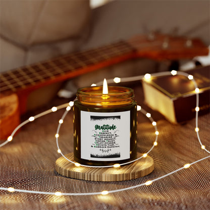"GRATITUDE" Scented Candles, Coconut Apricot Wax (4oz, 9oz)