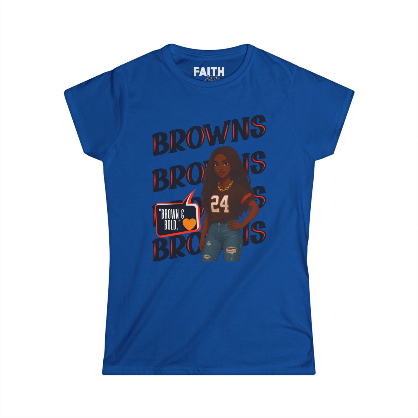 Browns Inspired Women’s Tee, Football Fan Shirt, Game Day Top, Sportswear for Her, NFL Gift for Her