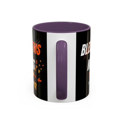 Bless This Mess Coffee Mug, Autumn Mug, Funny Mug Gift, Black Ceramic Mug, Fall Coffee Cup