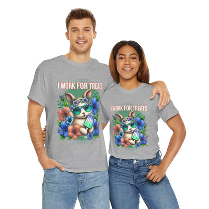 Cute Bunny Graphic Tee for Treat Lovers, Summer Fun Shirt, Animal Lover Gift, Cute Gift for Her, Floral T-Shirt