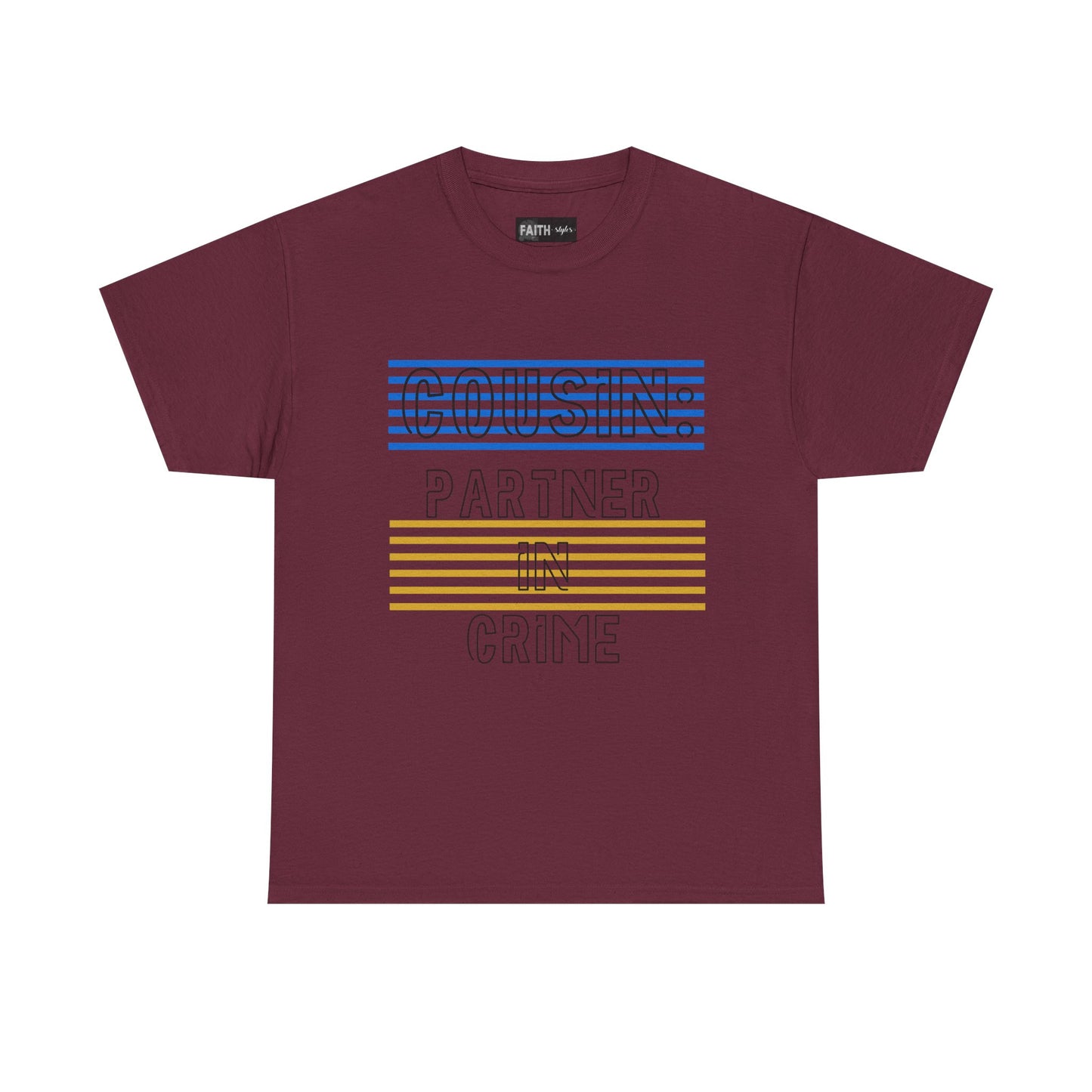 Cousins Partner in Crime Tee | Unisex Heavy Cotton T-Shirt for Family Gatherings, Cousin's Day, Gift for Cousins, Comfortable Casual Wear