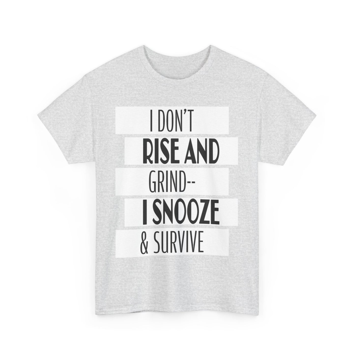 Funny Snooze Survival Tee for Lazy Days, Male's Cotton T-Shirt, Gift for Coffee Lovers, Sleepyhead Apparel, Relaxed Lifestyle Top