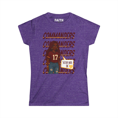 Commanders Women's Softstyle Tee - Fun Casual Shirt for Game Days, Fan Apparel, Perfect Gift for Sports Lovers, Comfortable & Stylish