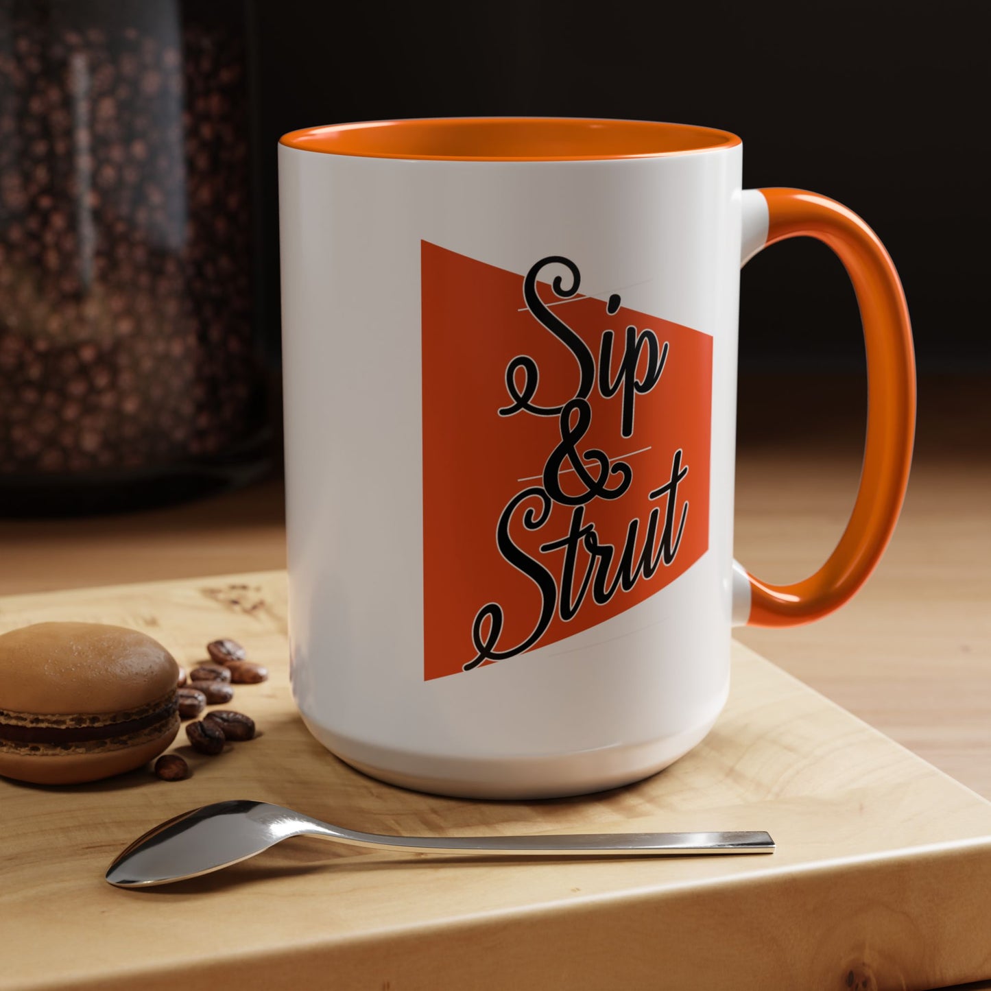 Accent Coffee Mug (11, 15oz) - Sip & Strut Design, Perfect Gift for Coffee Lovers, Home Office Decor, Unique Holiday Present, Ceramic [...]