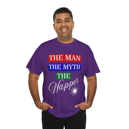 The Man, The Myth, The Napper Tee - Funny Unisex Cotton T-Shirt, Gift for Nap Lovers, Humor Apparel, Relaxation Shirt, Fun Sleepwear