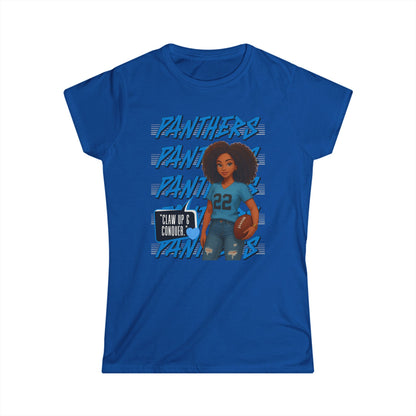 Panthers Cheer Women's Softstyle Tee, Cute Graphic Tee for Football Fans, Sportswear for Game Days and Events, Gift for Cheerleaders