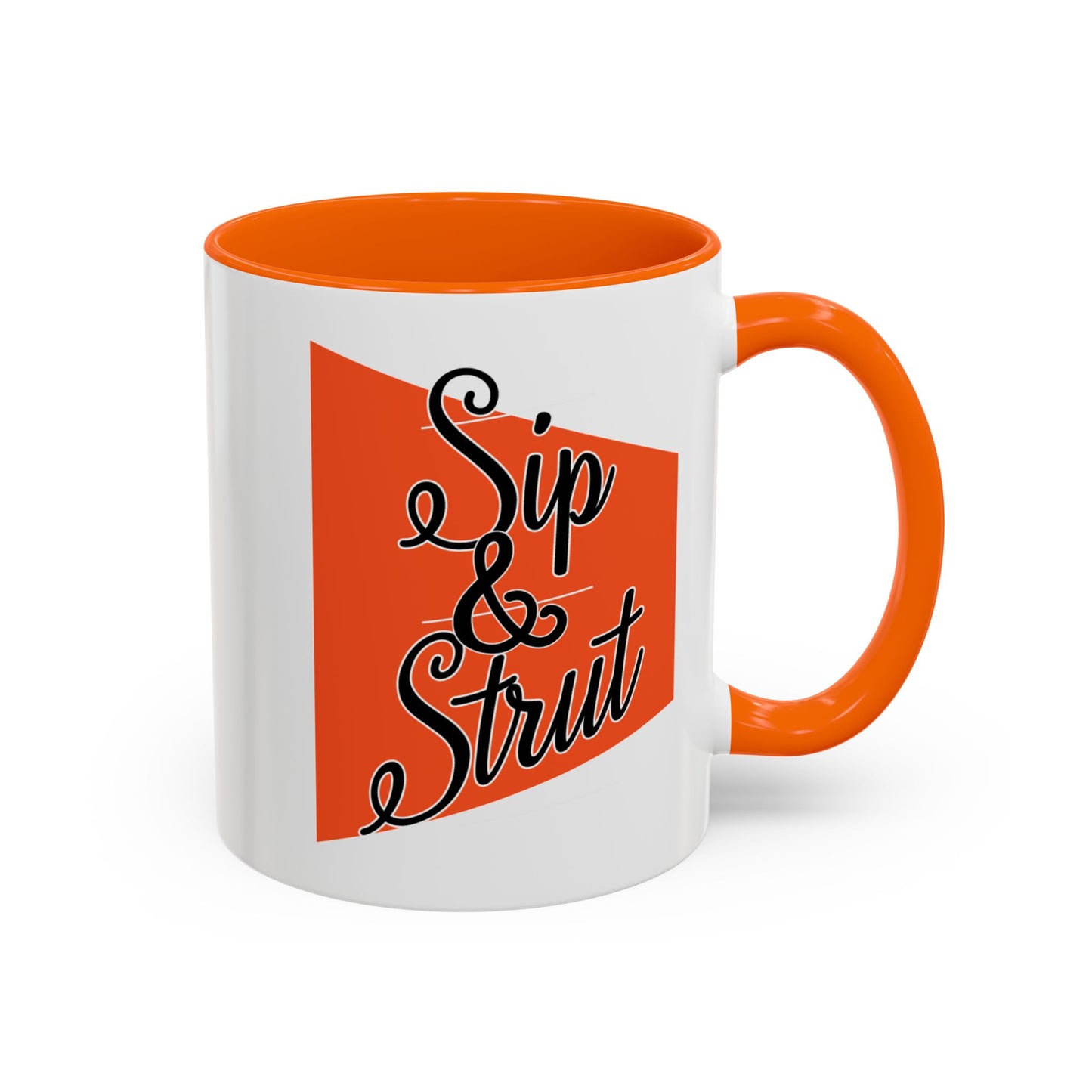 Accent Coffee Mug (11, 15oz) - Sip & Strut Design, Perfect Gift for Coffee Lovers, Home Office Decor, Unique Holiday Present, Ceramic [...]
