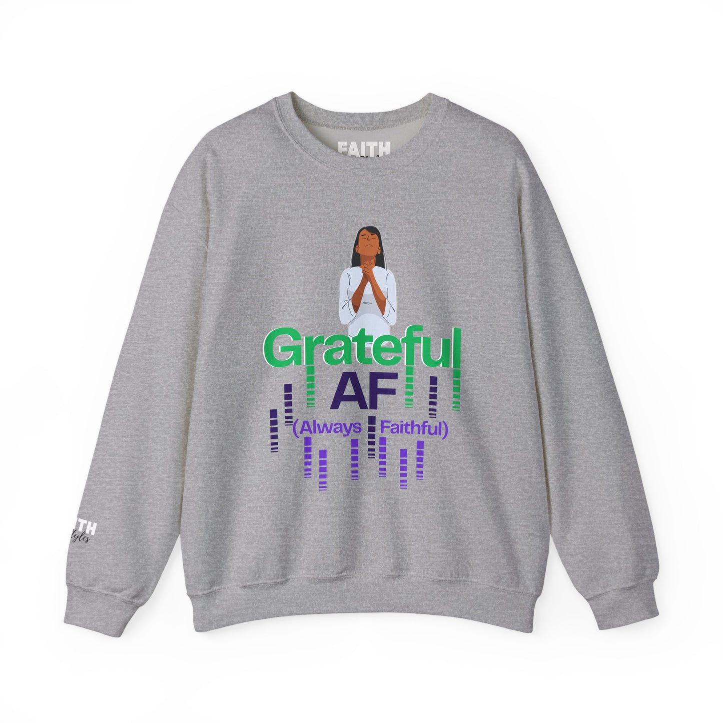 Women Grateful AF Crewneck Sweatshirt | Cozy Unisex Pullover for Thanksgiving, Gifts, and Everyday Wear