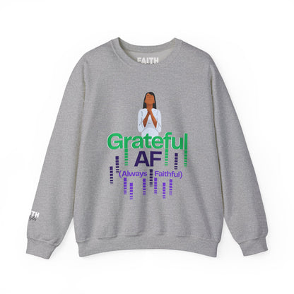 Women Grateful AF Crewneck Sweatshirt | Cozy Unisex Pullover for Thanksgiving, Gifts, and Everyday Wear