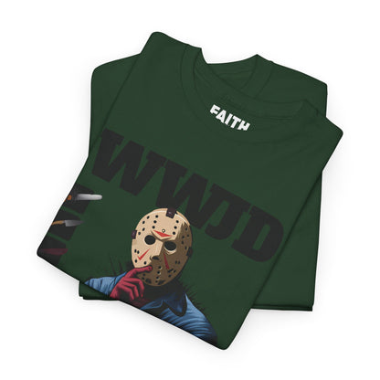 WWJD Unisex Heavy Cotton Tee, Graphic T-Shirt, Casual Wear, Gift for Him, Trendy Apparel, Statement Tee
