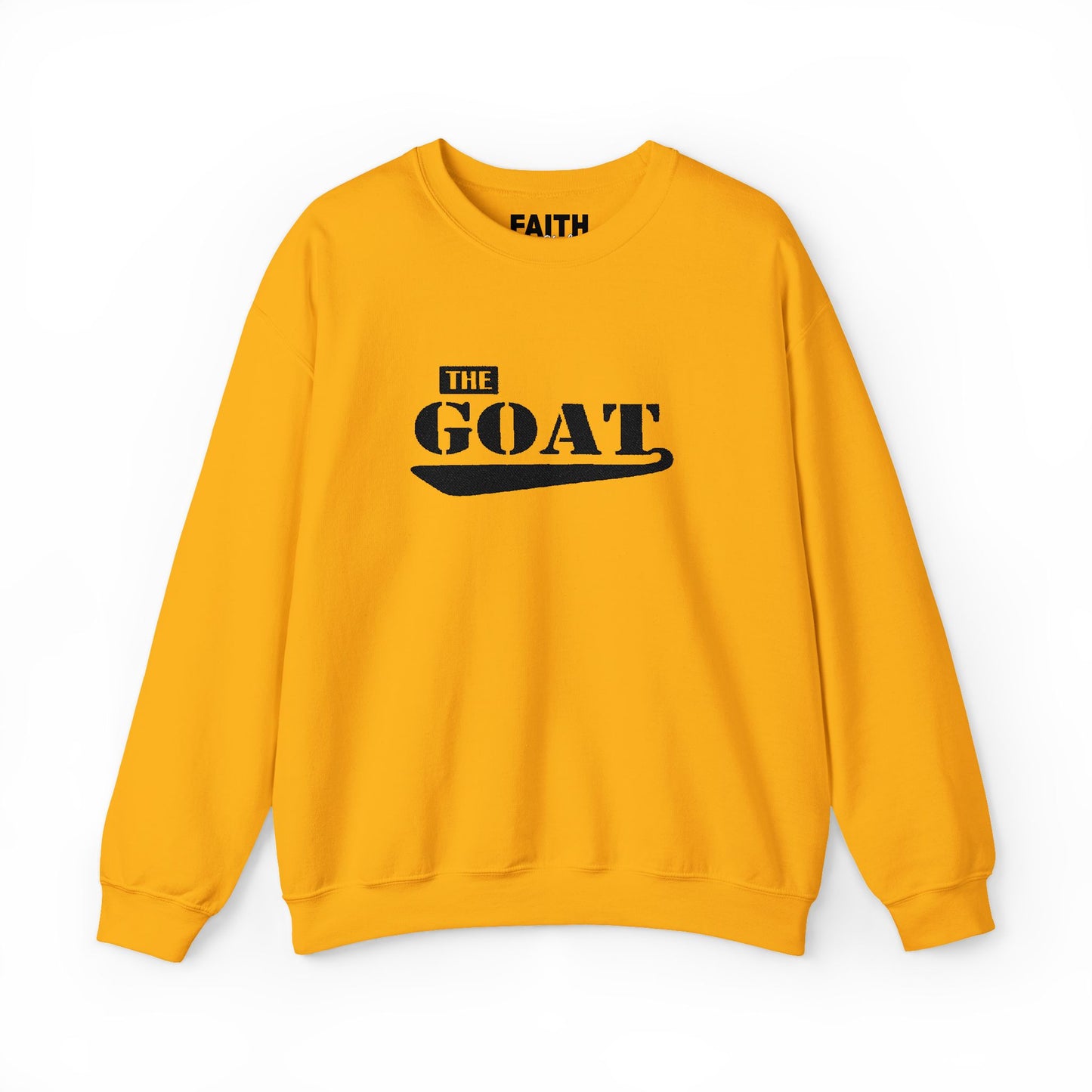 NEW FaithStyles Embroidery GOAT Crewneck Sweatshirt — 'The GOAT' Graphic Pullover