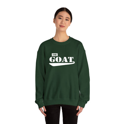 NEW FaithStyles Embroidery The GOAT Crewneck Sweatshirt – Bold White Graphic Pullover