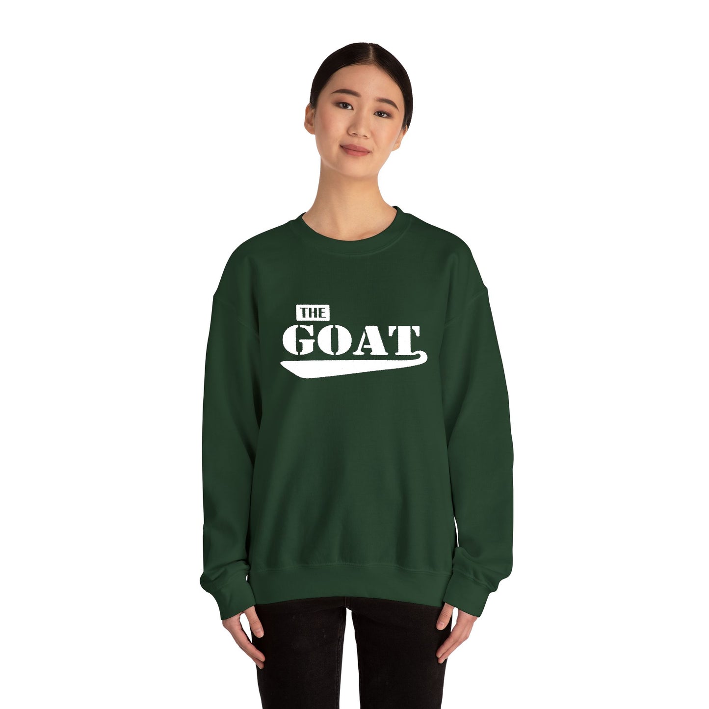 NEW FaithStyles Embroidery The GOAT Crewneck Sweatshirt — Bold Graphic Unisex Pullover