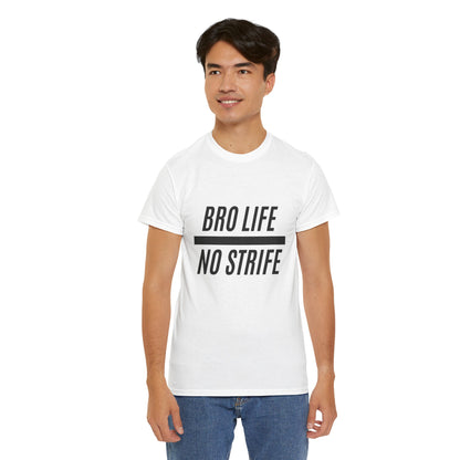 Bro Life Unisex Heavy Cotton Tee, Casual Graphic T-Shirt, Funny Gift for Friends, Everyday Wear, Brotherhood Apparel, Birthday Gift