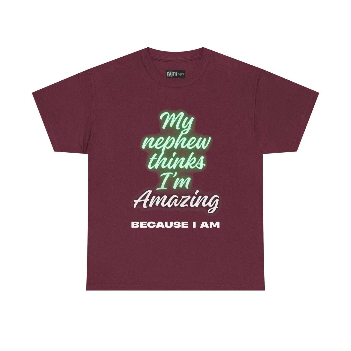 Unisex Heavy Cotton Tee - My Nephew Thinks I'm Amazing, Perfect Gift for Family, Birthday Tee, Funny Quote Shirt, Casual Wear, Gifts [...]