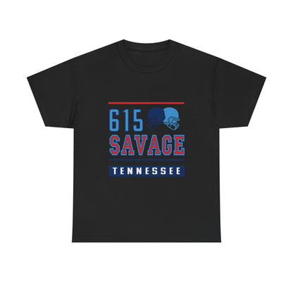 615 Savage Tennessee Male Heavy Cotton Tee - Casual Wear, Sports Fan Apparel, Gift for Him/Her, Tennessee Pride Shirt, Everyday Comfort