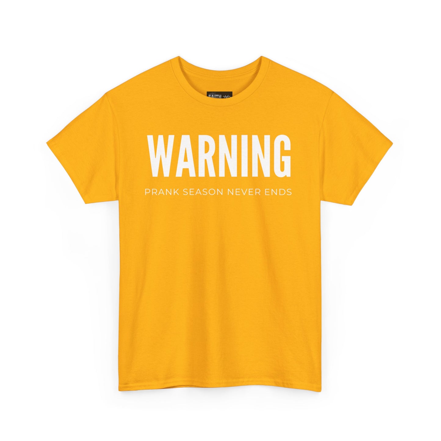 Warning Prank Season Unisex Heavy Cotton Tee | Fun Gift, Casual Wear, Comedy Merchandise, Birthday Gift, Prankster Shirt