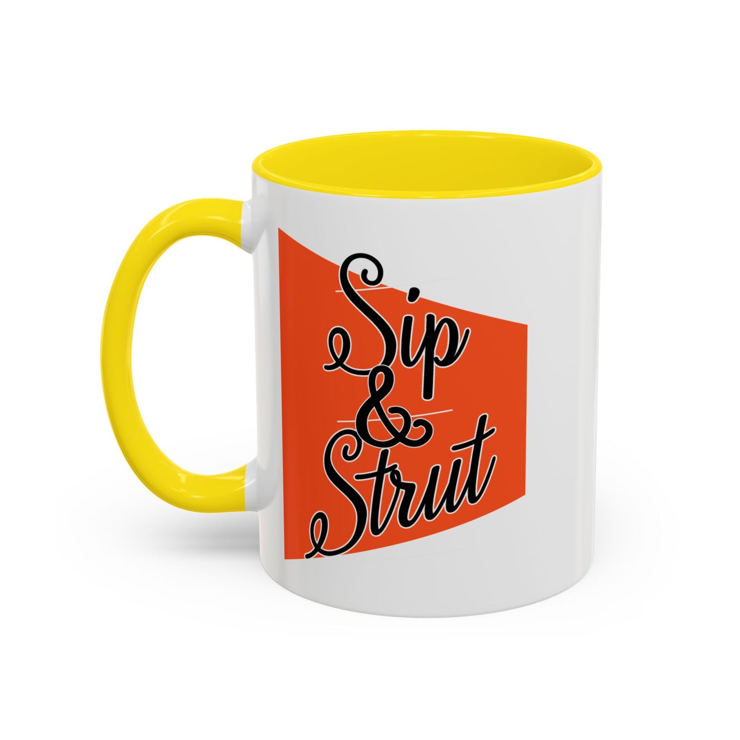 Accent Coffee Mug (11, 15oz) - Sip & Strut Design, Perfect Gift for Coffee Lovers, Home Office Decor, Unique Holiday Present, Ceramic [...]