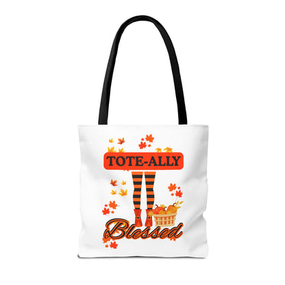 FaithStyles Blessed Holiday Tote Bag, Autumn Tote, Fall Accessories, Gift for Her, Seasonal Shopping Bag, Cute Grocery Bag