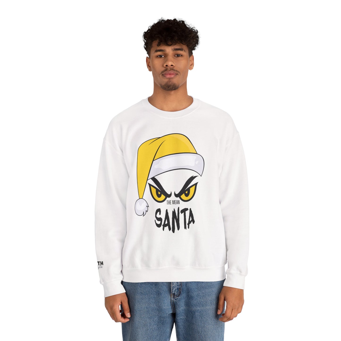 The Mean SANTA Sweatshirt -  Holiday Crewneck - Yellow