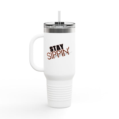 Insulated Travel Mug for On-the-Go, Stay Sippin' Coffee Cup, 40oz Beverage Tumbler, Perfect for Road Trips, Gifts for Her, Summer Travel