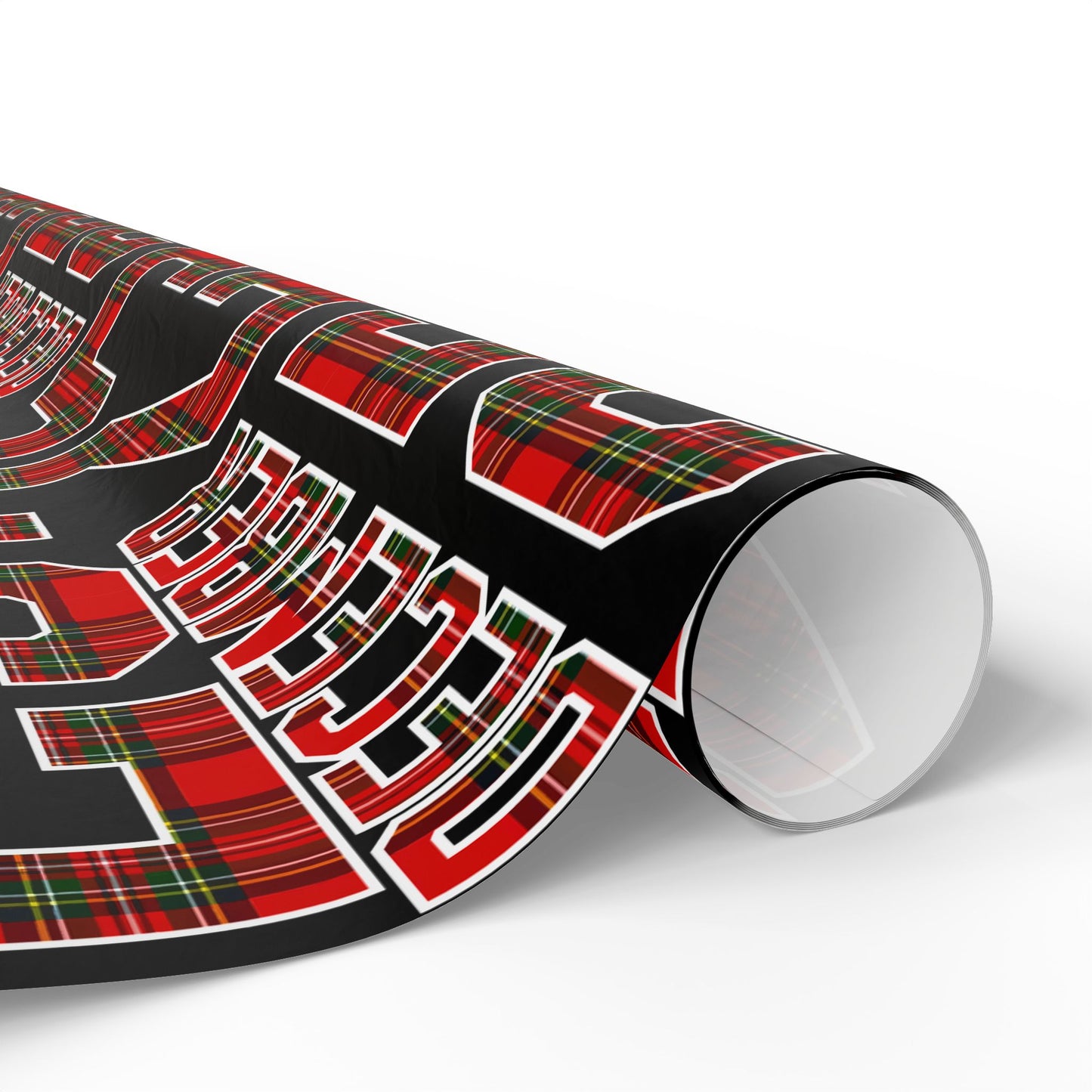 Wrapping Paper — Holiday Plaid ‘Merry’ Design