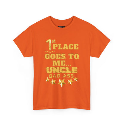 1st Place Uncle Badass Tee | Funny Gift for Uncle, Unisex Cotton Shirt, Family Reunion, Birthday Celebration, Casual Wear