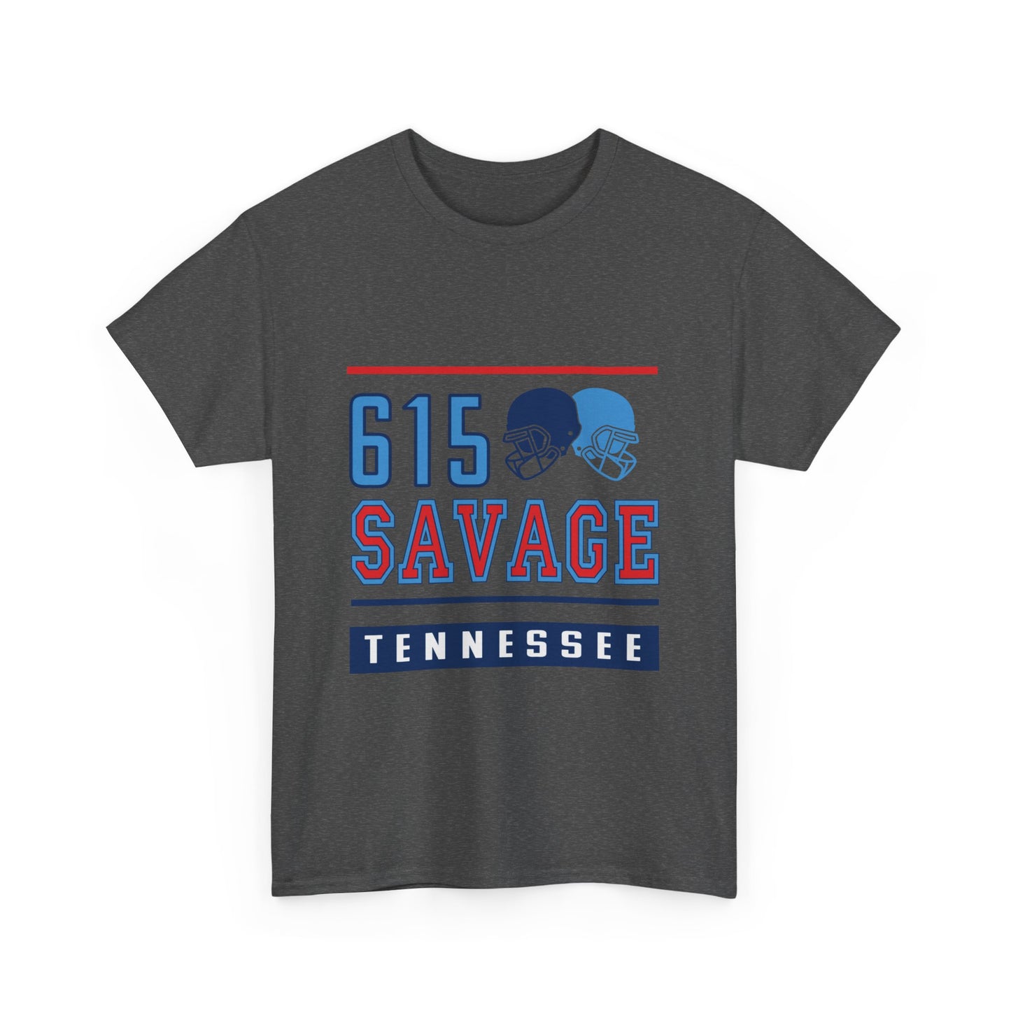 615 Savage Tennessee Male Heavy Cotton Tee - Casual Wear, Sports Fan Apparel, Gift for Him/Her, Tennessee Pride Shirt, Everyday Comfort