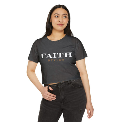 Women's Festival Crop Top - Faith Styles, Casual Summer Top, Music Festival Apparel, Boho Chic Tee, Everyday Wear