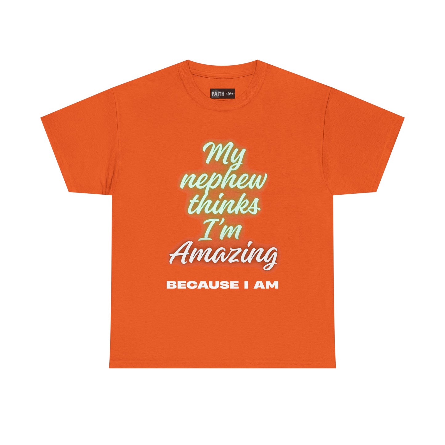 Unisex Heavy Cotton Tee - My Nephew Thinks I'm Amazing, Perfect Gift for Family, Birthday Tee, Funny Quote Shirt, Casual Wear, Gifts [...]