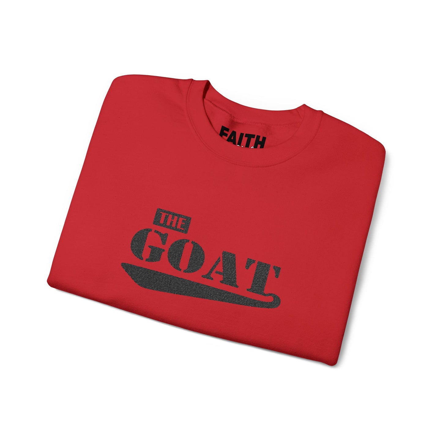 NEW FaithStyles Embroidery GOAT Crewneck Sweatshirt — 'The GOAT' Graphic Pullover