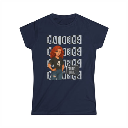 Raiders-Inspired Women’s Softstyle Tee, Casual Sports Shirt, Football Fan Apparel, Gameday Outfit, Gift for Her