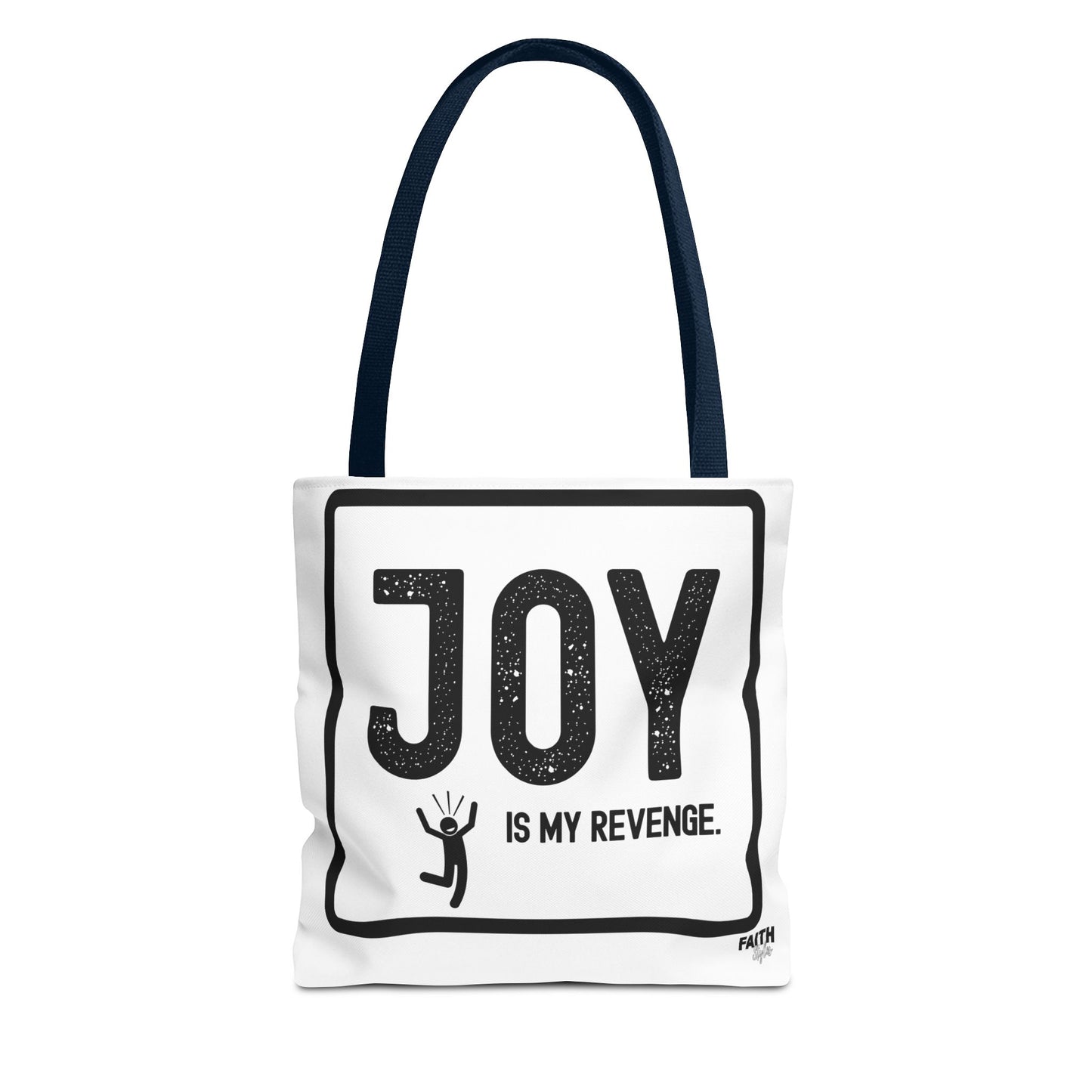 FaithStyles Joy Is My Revenge Tote Bag — Inspirational Graphic Canvas Tote