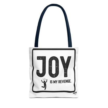 FaithStyles Joy Is My Revenge Tote Bag — Inspirational Graphic Canvas Tote