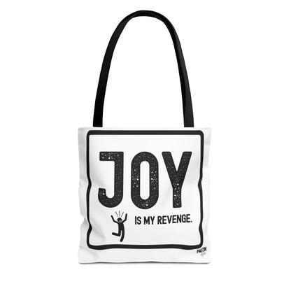 FaithStyles Joy Is My Revenge Tote Bag — Inspirational Graphic Canvas Tote