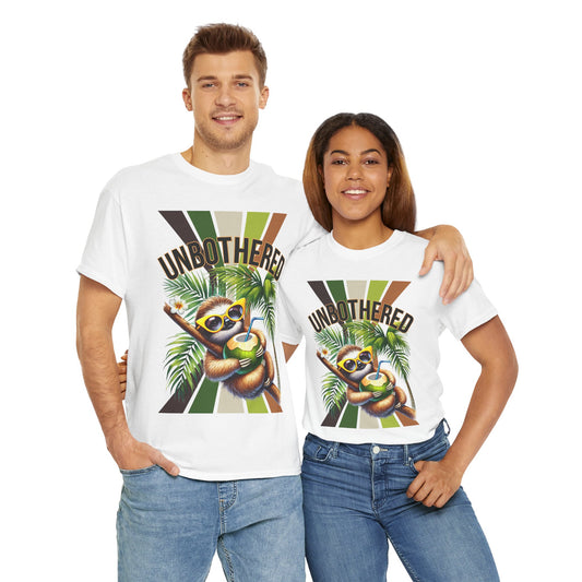 Chill Sloth Graphic Tee - Unbothered Cotton T-Shirt, Casual Wear, Perfect for Gifts, Nature Lovers, Relaxed Vibes