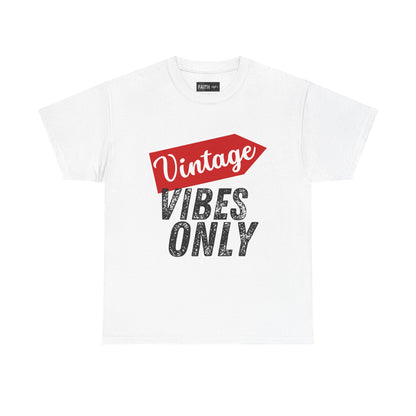Vintage Vibes Only Unisex Heavy Cotton Tee, Retro T-Shirt, Trendy Gift for Him/Her, Casual Wear, Music Festival Outfit