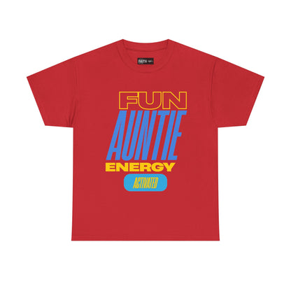 Fun Auntie Energy Activated Tee - Perfect Gift for Cool Aunts, Casual Wear, Gifting, Family Celebrations, Aunt's Day
