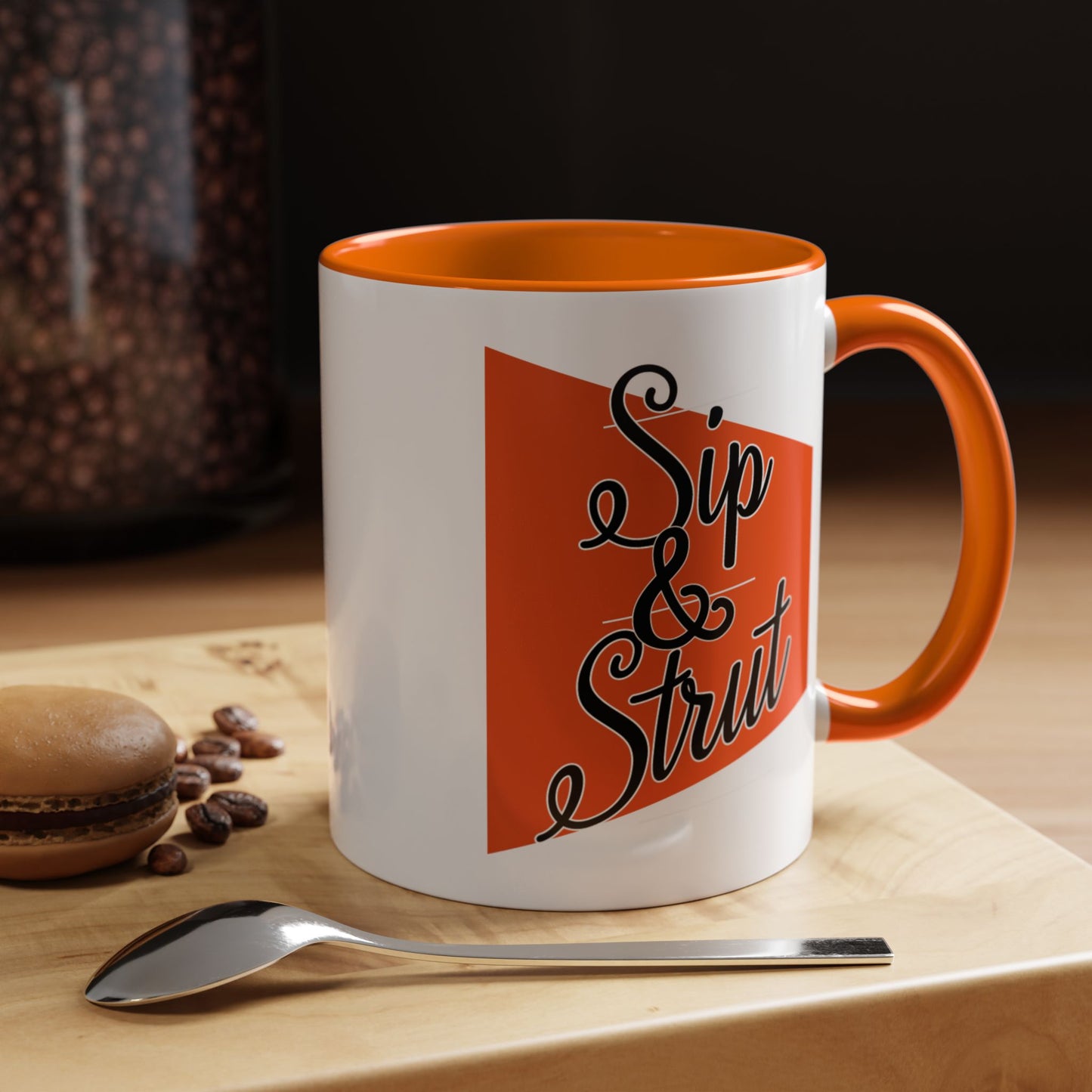 Accent Coffee Mug (11, 15oz) - Sip & Strut Design, Perfect Gift for Coffee Lovers, Home Office Decor, Unique Holiday Present, Ceramic [...]