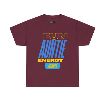 Fun Auntie Energy Activated Tee - Perfect Gift for Cool Aunts, Casual Wear, Gifting, Family Celebrations, Aunt's Day