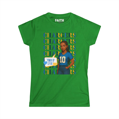 Charger Pride Women's Tee - Softstyle Sporty Shirt, Game Day Apparel, Casual Wear, Fan Fashion, Gift for Her