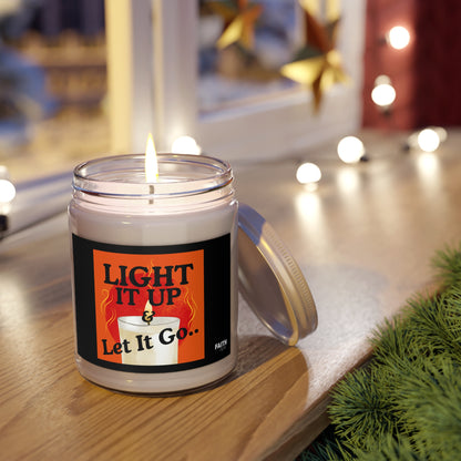 FaithStyles Light It Up & Let It Go Scented Soy Candle, - Relaxation Gift, Home Fragrance, Aromatherapy, Self-Care, Mindfulness Decor