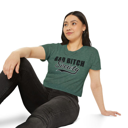FaithStyles Bad Bitch Society Crop Top — Women's Festival Graphic Tee
