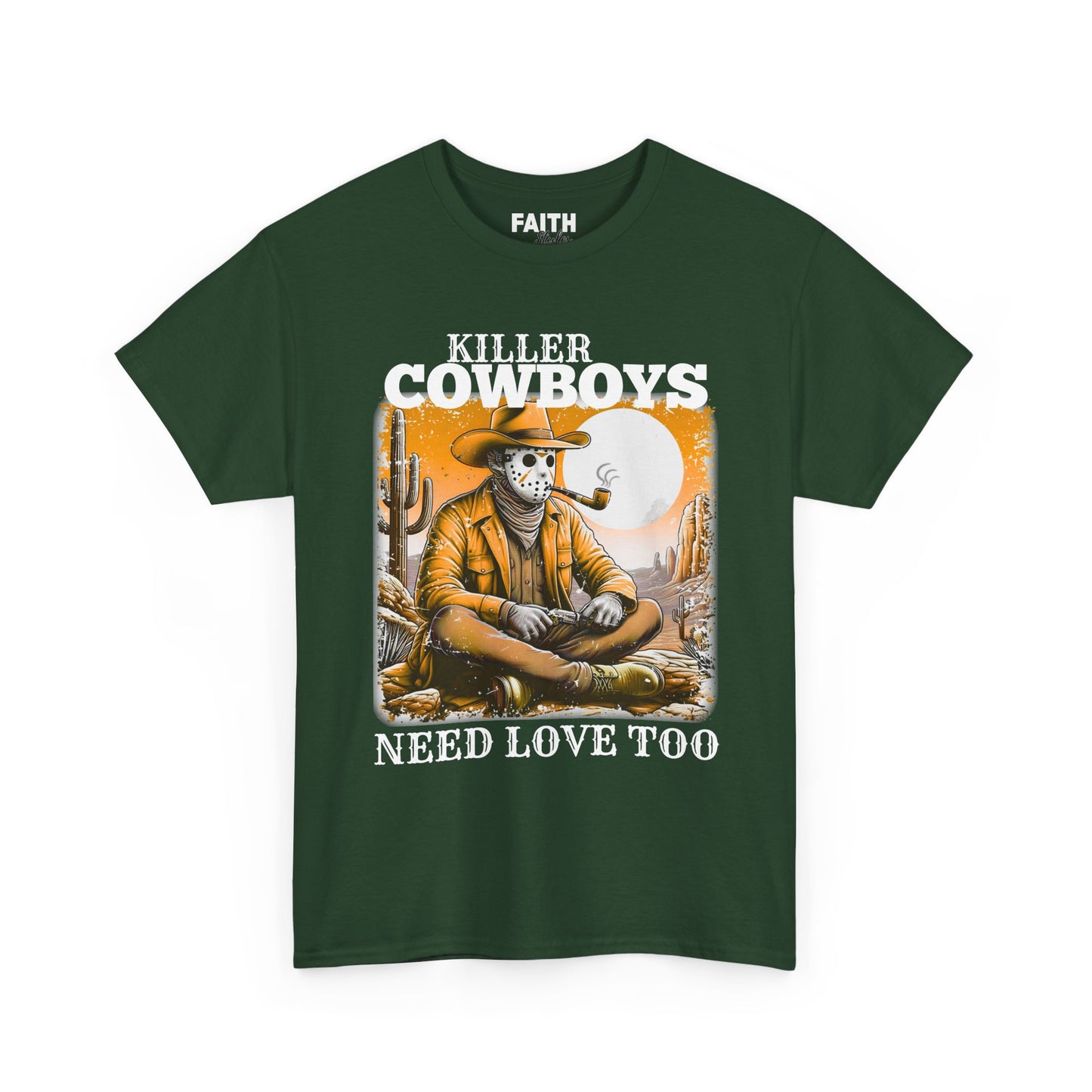 Killer Cowboys Graphic Tee, Unisex Heavy Cotton T-Shirt for Casual Wear, Cowboy Lover Gift, Western Occasion Apparel