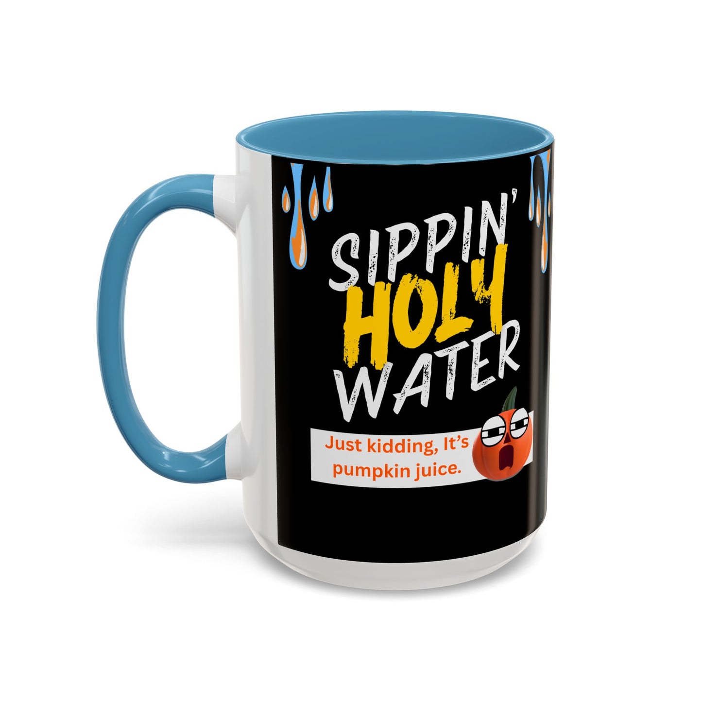 Sippin' Holy Water Coffee Mug, Funny Pumpkin Juice Mug, Halloween Coffee Cup, Unique Gift for Fall, Cute Office Mug, Quirky Kitchenware