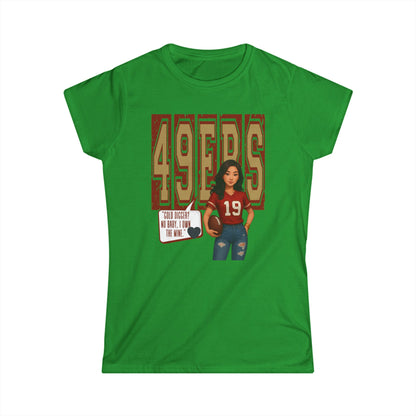 49ers Women's Softstyle Tee, sporty t-shirt, football fan shirt, casual apparel, NFL women's top, game day outfit