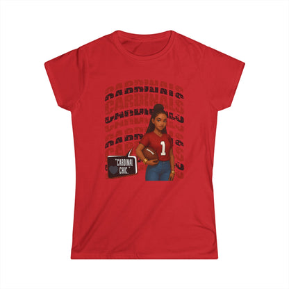 Cardinals Women's Softstyle Tee - Cheerful Sportswear, Gift for Fans, Casual Outfit for Game Days, Birthday, Football Game, Team Spirit