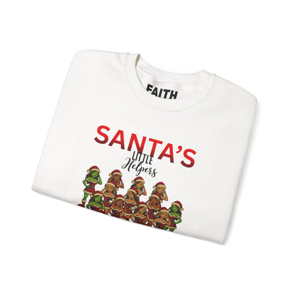 Crewneck Sweatshirt - "Santa's Little Helpers" Christmas Elf Group Holiday Sweater