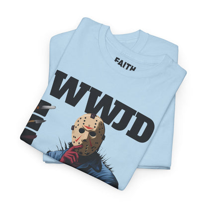 WWJD Unisex Heavy Cotton Tee, Graphic T-Shirt, Casual Wear, Gift for Him, Trendy Apparel, Statement Tee
